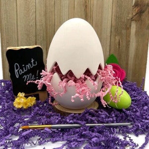 Cracked Egg Box, Ceramic Bisque, Ready to Paint Pottery, DIY Craft Project