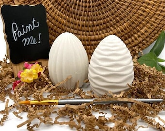 Easter Egg Set - Ceramic Textured Eggs Ready to Paint