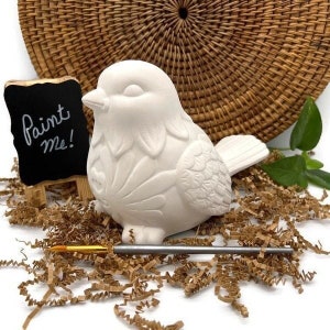 Ceramic Baroque Bird, Ready to Paint Pottery, Ceramic Bisque, Earthenware Clay, DIY Paint Project, Gift for Bird Lover