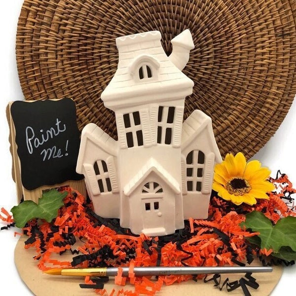 Ceramic Halloween House Etsy