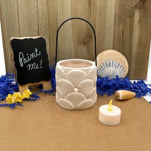 Uchwyt na wotyw w kształcie muszli, niepomalowany biskwit ceramiczny, gotowy do malowania, projekt DIY, pomaluj własną ceramikę