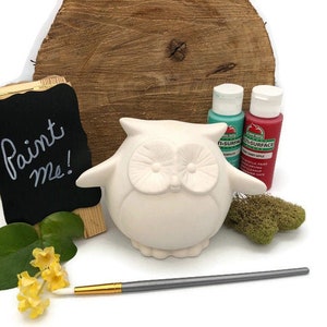 Paint Your Own Ceramic Keepsake Set of 4 The Friendly Owl Bank