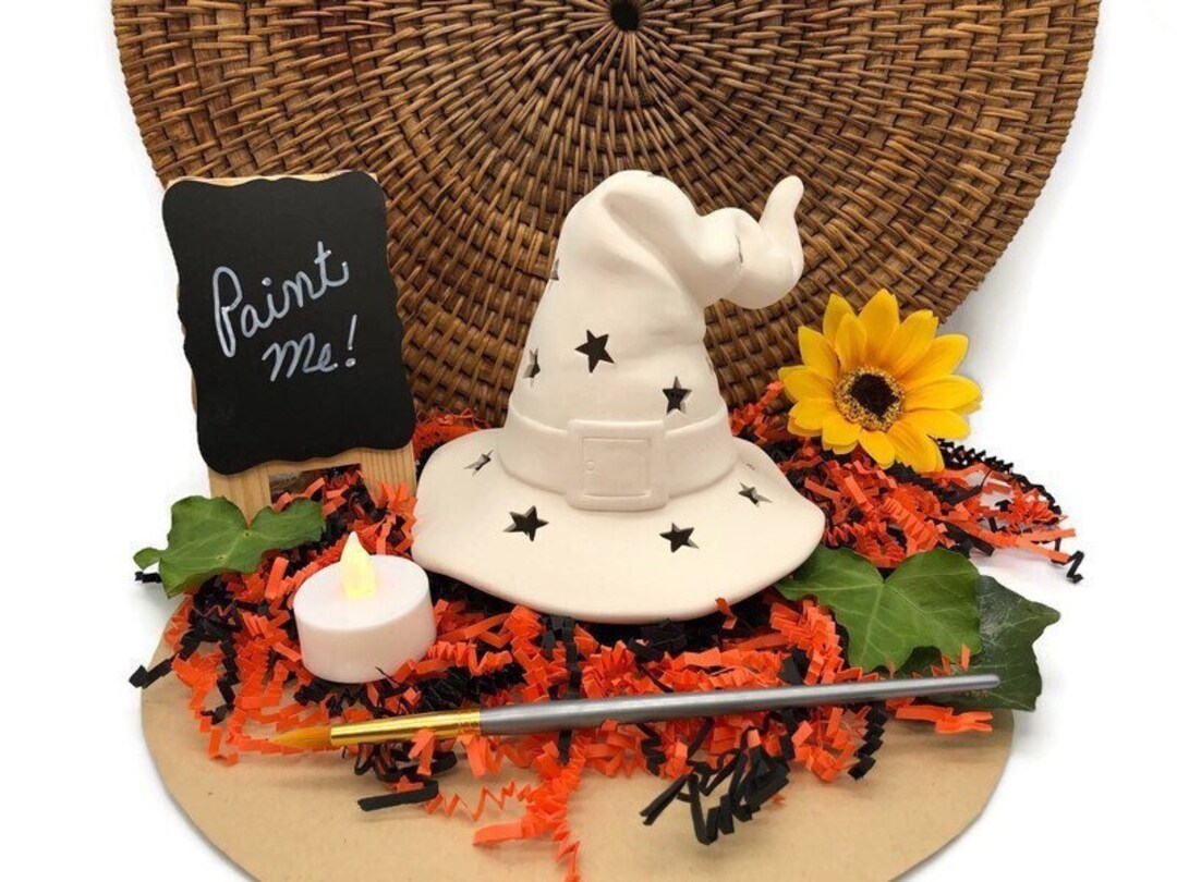Wizard/witch Hat Halloween Ceramic Bisque Ready to Paint - Etsy