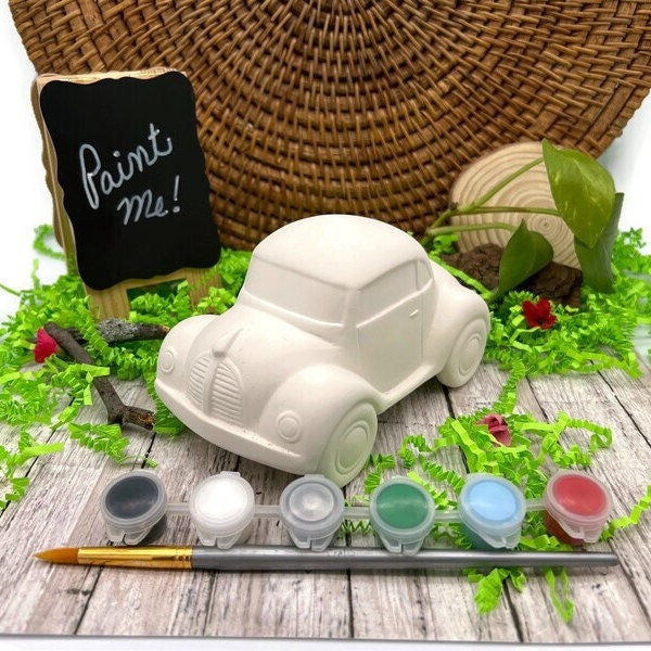 Kit de pintura para automóviles, bizcocho de cerámica, proyecto de manualidades para automóviles