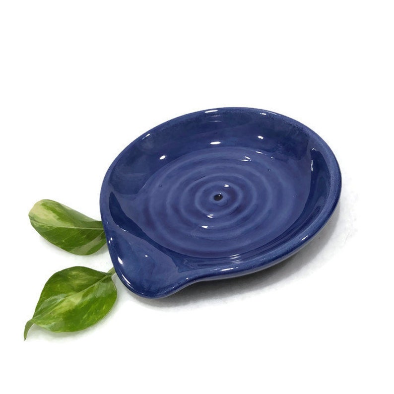 Ceramic Spoon Rest Royal Blue Ready to Ship