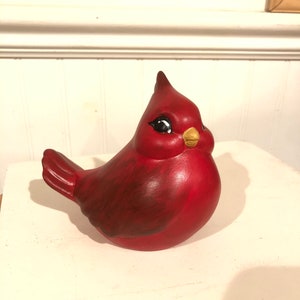 example of a painted ceramic cardinal