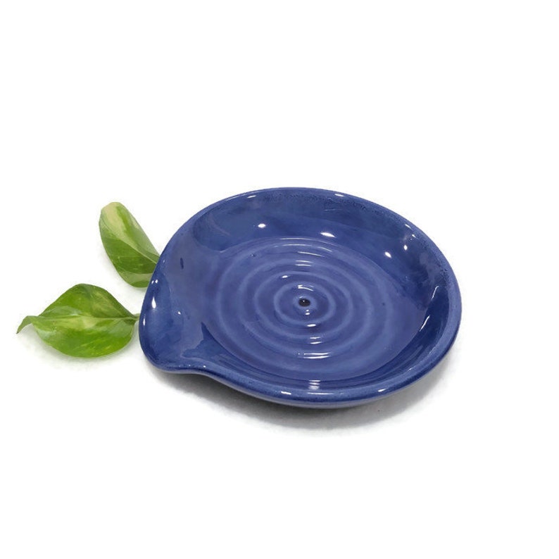 Ceramic Spoon Rest Royal Blue Ready to Ship