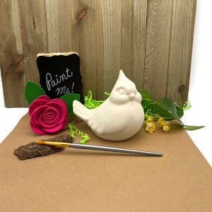 Ceramic Spring Bird, Unpainted Ceramic Bisque Blank, Ready to Paint Pottery, Gift for Avian Fans and Bird Watchers image 2