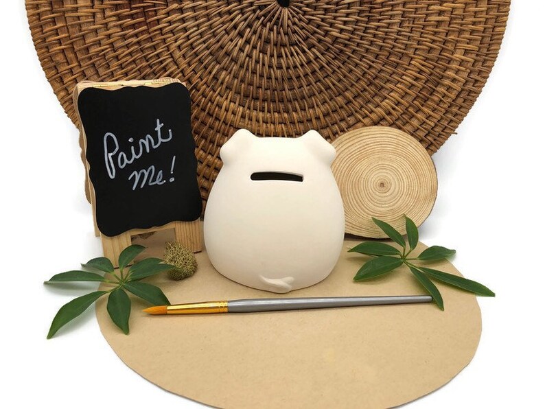 Piggy Bank DIY Blank Ceramic Bisque Ready to Paint Pig Etsy