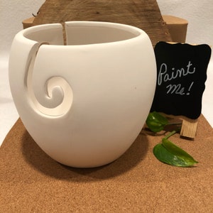 DIY Yarn Bowl, Large Knitting Bowl, Crochet Yarn Holder, DIY Project Ready to Paint Ceramic Bisque, Make Your Own Yarn Keeper image 3