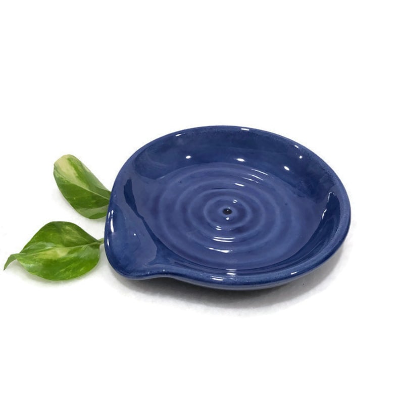 Ceramic Spoon Rest Royal Blue Ready to Ship