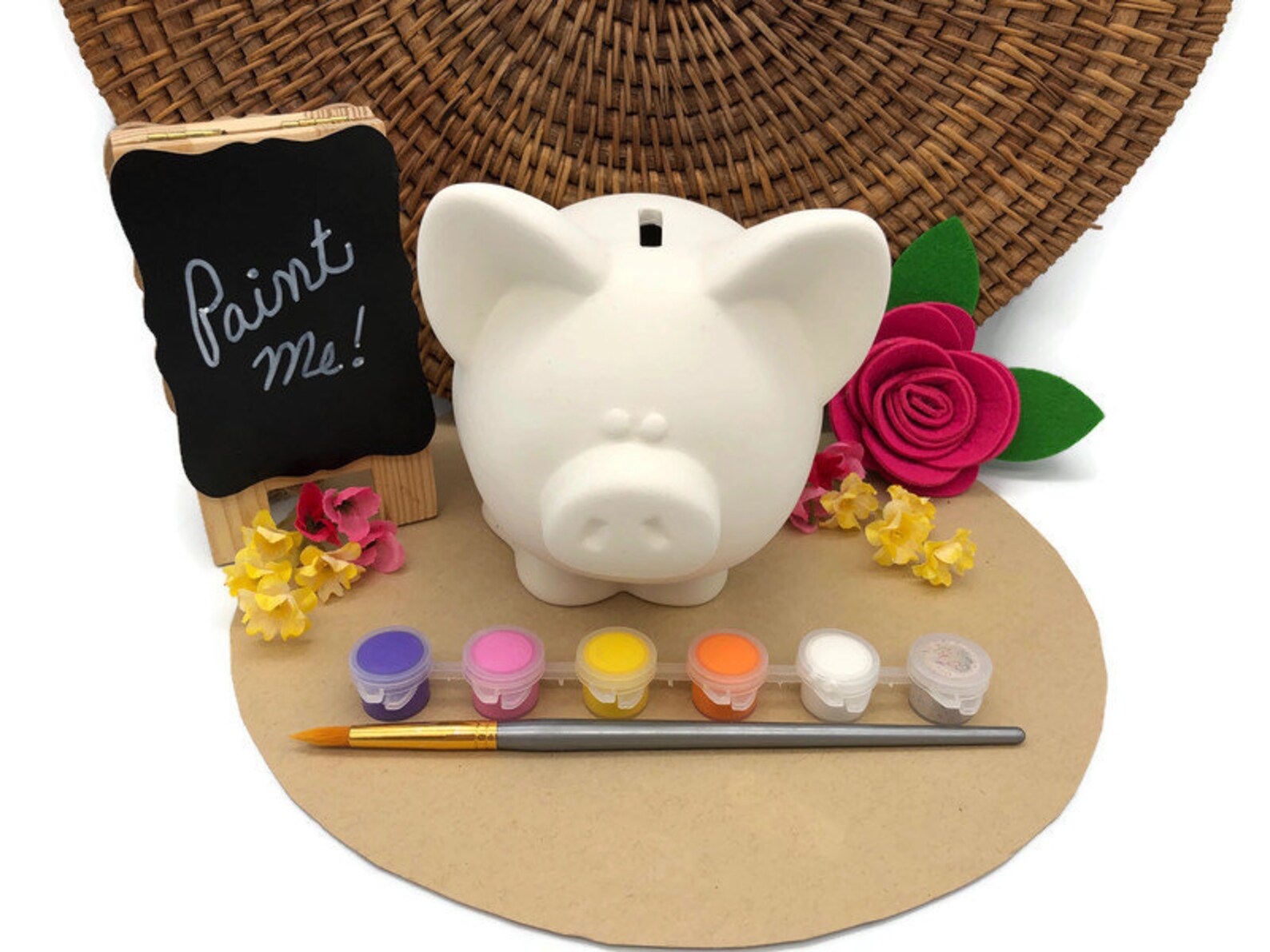 Little Piggy Bank Paint Kit Blank Ceramic Bisque Etsy