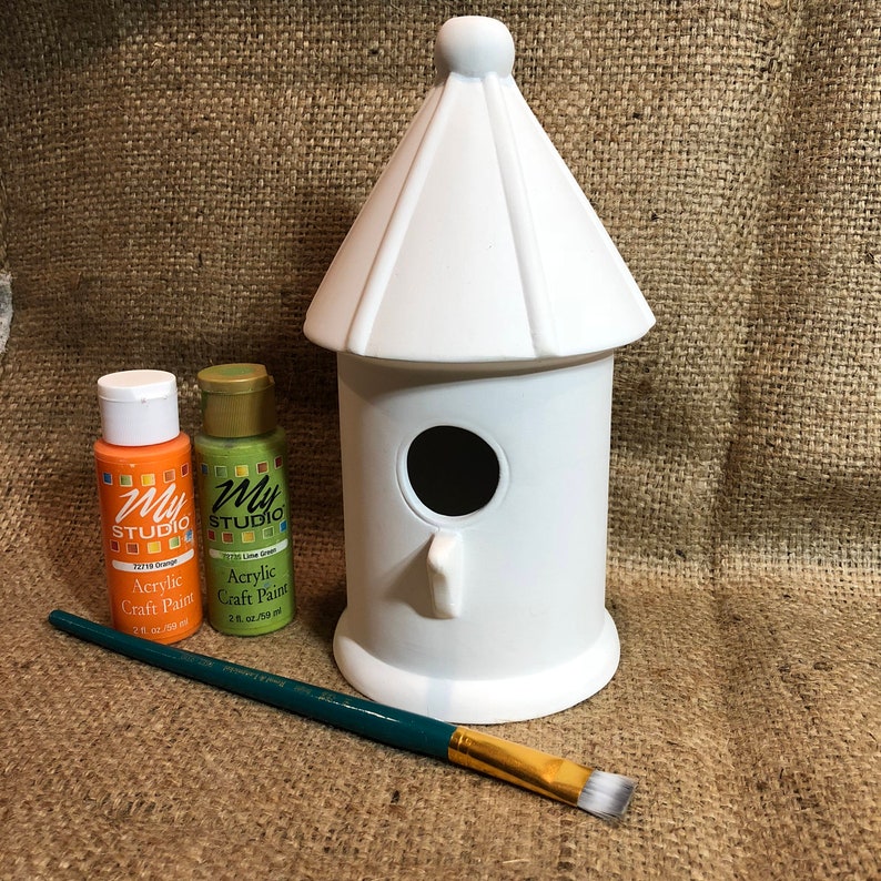 Birdhouse Fairy House Diy Blank Ceramic Bisque Etsy