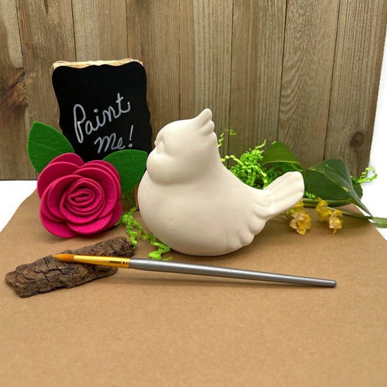 Ceramic Spring Bird, Unpainted Ceramic Bisque Blank, Ready to Paint Pottery, Gift for Avian Fans and Bird Watchers image 4