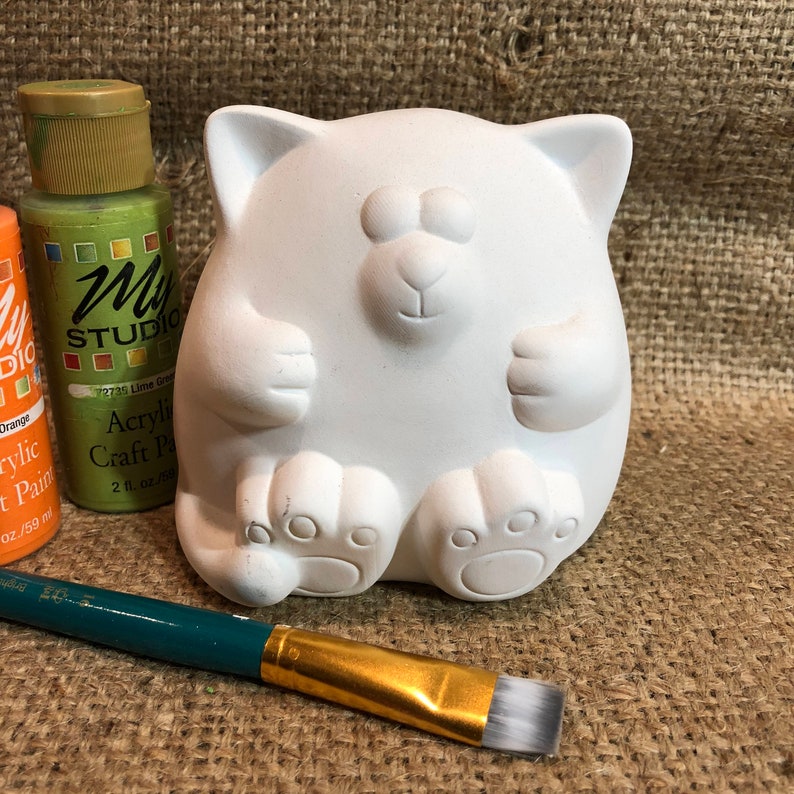 Kitty Cat Bank Ready to Paint It Ceramic Bisque Piggy Bank Etsy