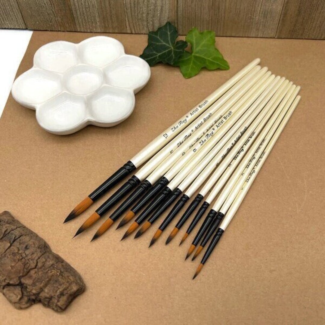 Pointed Tip Paintbrush Set for Acrylic, Oil and Watercolor Paint