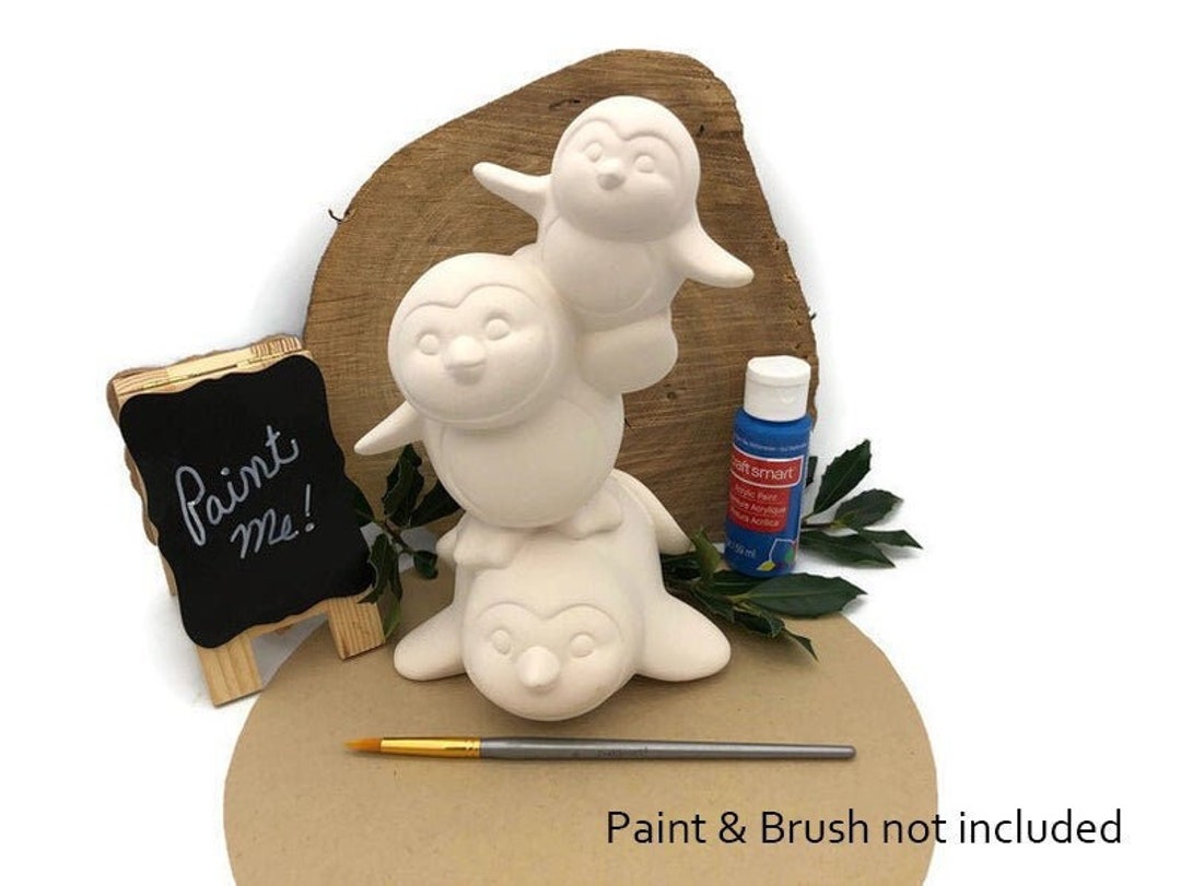 Penguin Coin Bank, DIY Craft Painting Project, Ceramic Bisque Ready to