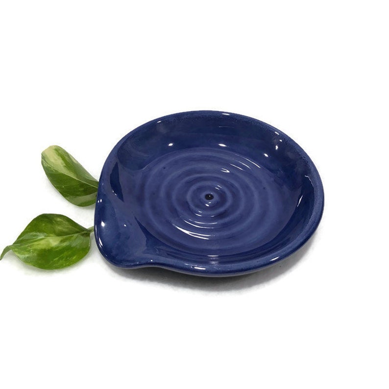 Ceramic Spoon Rest Royal Blue Ready to Ship