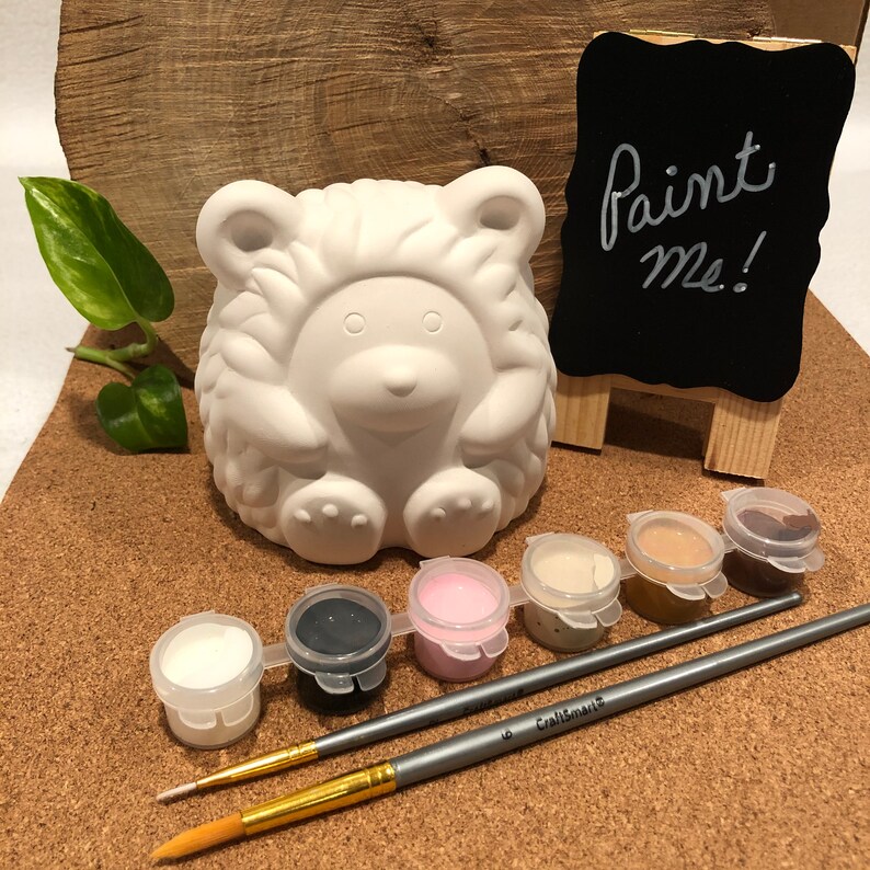DIY Paint Kit Hedgehog Coin Bank Ceramic Paint Yourself Etsy