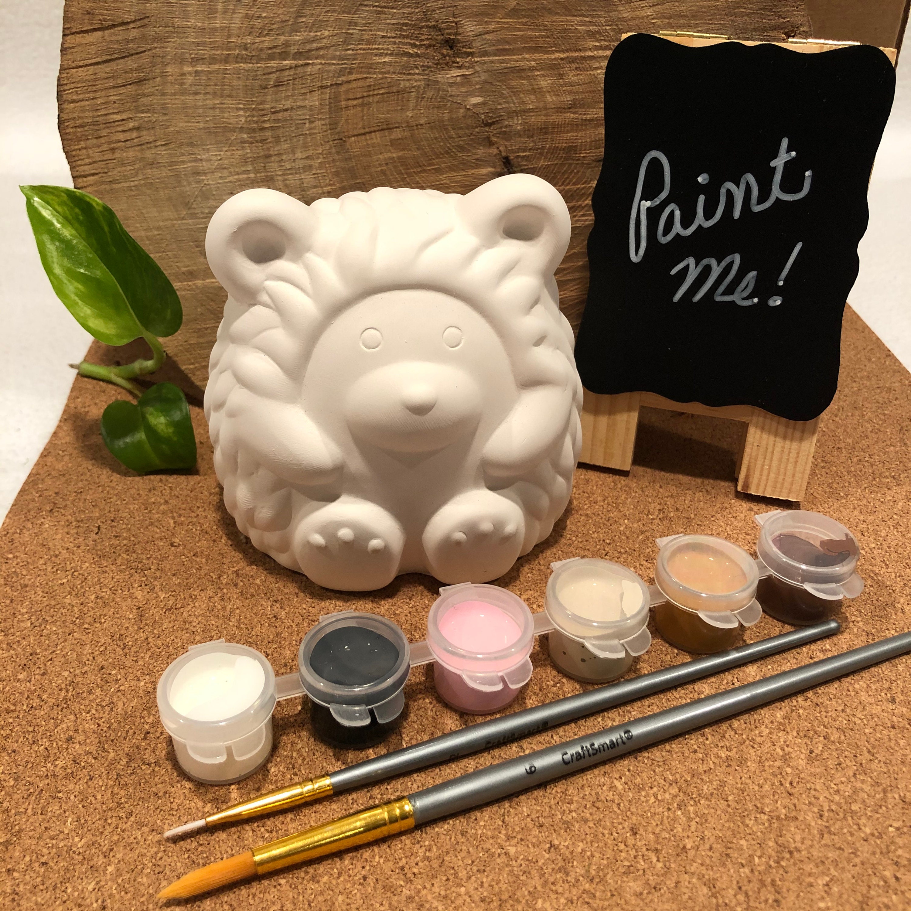DIY Paint Kit Hedgehog Coin Bank Ceramic Paint Yourself Etsy