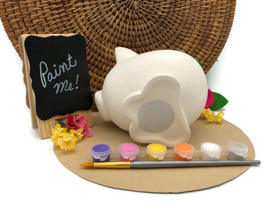 Little Piggy Bank Paint Kit Blank Ceramic Bisque Etsy