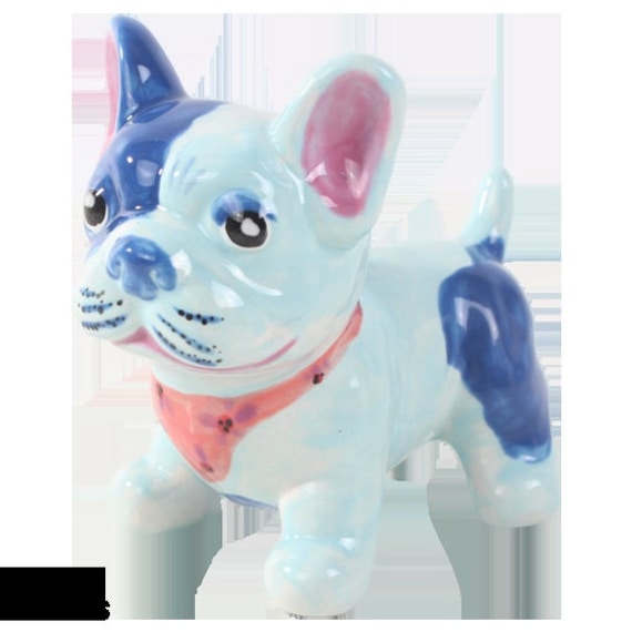 イタリア製　フレンチブルドック（陶器） イタリア製作家犬フレブルブルドッグ犬の置物陶器