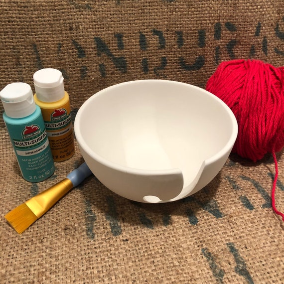 Diy Yarn Bowl Knitting Bowl Diy Project Ready To Paint Ceramic Bisque Make Your Own Ceramic Yarn Bowl Yarn Keeper