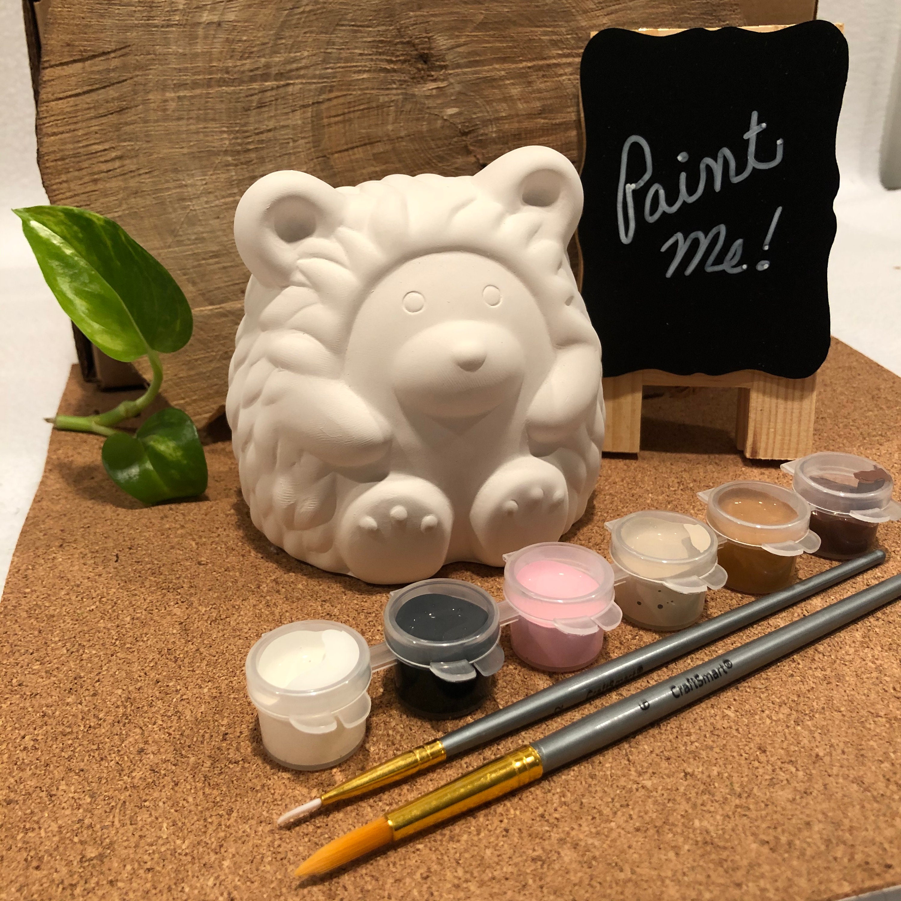 DIY Paint Kit Hedgehog Coin Bank Ceramic Paint Yourself Etsy
