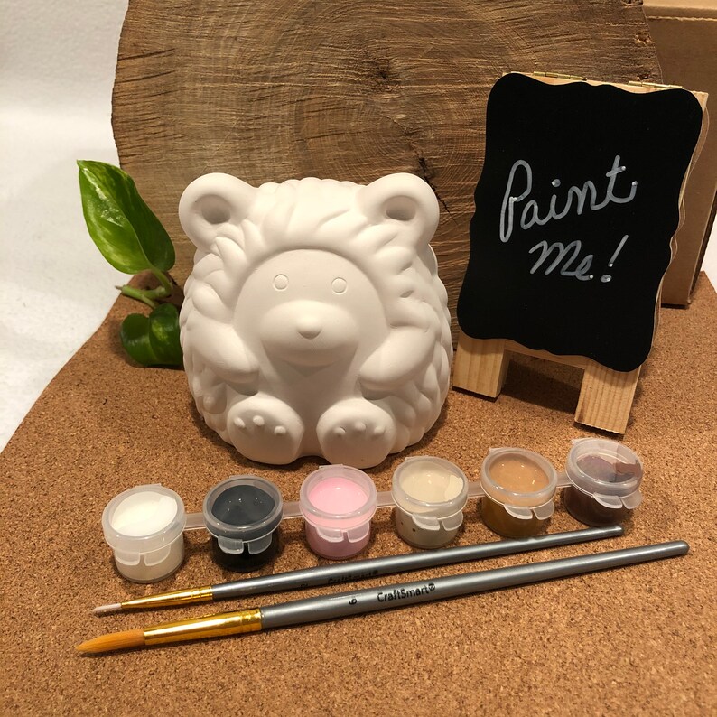 DIY Paint Kit Hedgehog Coin Bank Ceramic Paint Yourself Etsy