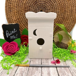 DIY Ceramic Birdhouse, Country Outhouse, Bird Turd House, Paint Your Own Pottery