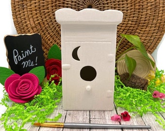 DIY Ceramic Birdhouse, Country Outhouse, Bird Turd House, Paint Your Own Pottery