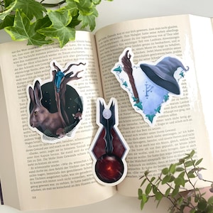 Los Magos / Paquete de pegatinas de vinilo brillante / Pegatinas para botellas de agua, cuadernos, diarios y portátiles / Juego de calcomanías de fantasía mágica