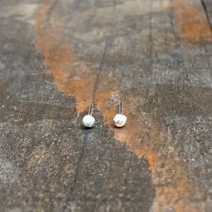 Sterling Silver Studs, Tiny Recycled Stirling Silver Studs, Small Earrings, Tiny Silver Studs