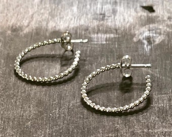 Dot Sterling Silver Hoops