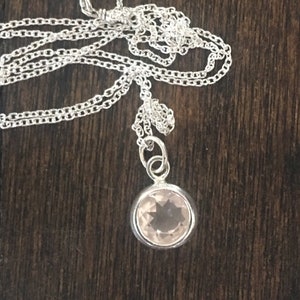 Rose Quartz Necklace, Valentines Necklace, Mothers Necklace image 2