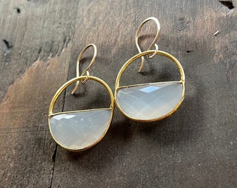 Moonstone Earrings, 14k Gold Fill Earwires