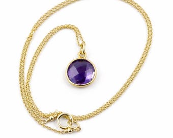 Amethyst Necklace on 14k Gold Fill
