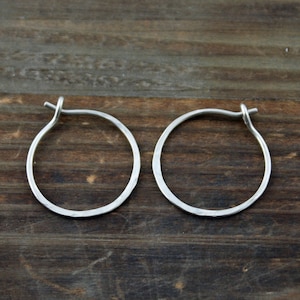 14k Gold Hoops - White or Yellow Gold Hoop Earrings - Hand Forged Hoop Earrings - Fine Jewelry - Solid Gold Hoops - Large Hoop Earrings