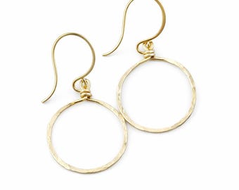Forward Facing Hoops, Hoop Earrings, Small, NuGold, Red Brass, 14k Gold Fill, Sterling Silver