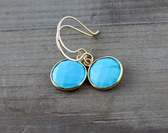 Boucles d’oreilles turquoises sur 14k Gold Fill