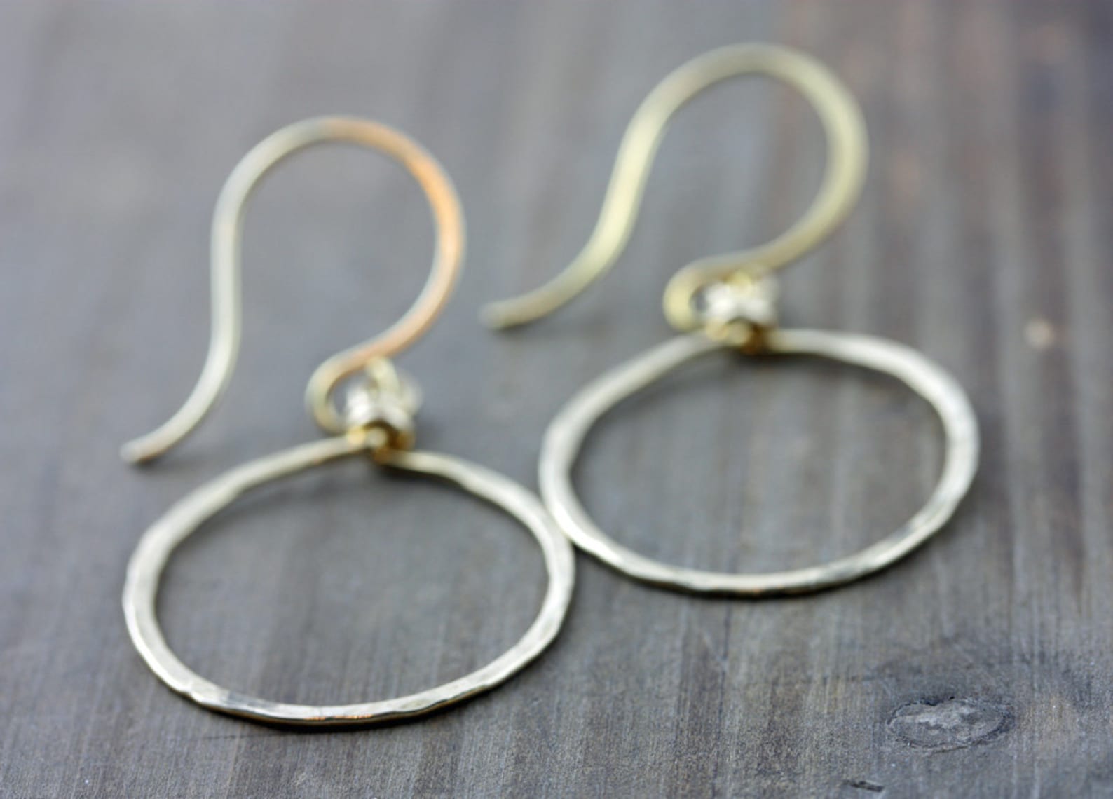 Forward Facing Hoops Hoop Earrings Small Nugold Red Brass Etsy