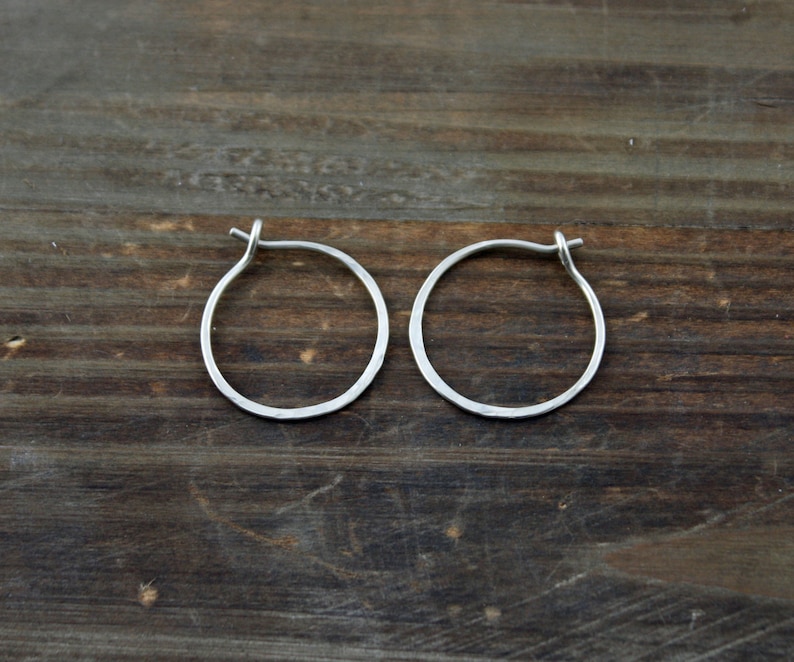 14k Gold Hoops White or Yellow Gold Hoop Earrings Hand Forged Hoop Earrings Fine Jewelry Solid Gold Hoops Large Hoop Earrings image 1