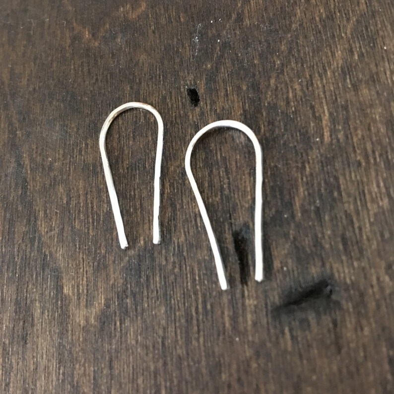 Medium Minimalist Horseshoe Earrings Gold or Silver Bar Gold Etsy