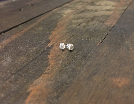 Tiny Moonstone Stud Earrings 3mm Moonstone Earrings Sterling | Etsy