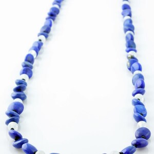 Lapis and Moonstone Silk Knotted Necklace