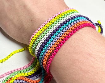 Colorful Chain Bracelet, Chunky Neon Bracelet