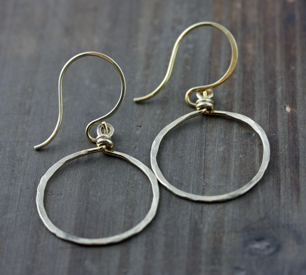Forward Facing Hoops Hoop Earrings Small NuGold Red Brass Etsy