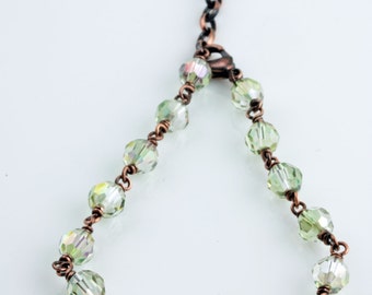 Pixie Moss, Celadon, Swarovski Bracelet on Oxidized Copper