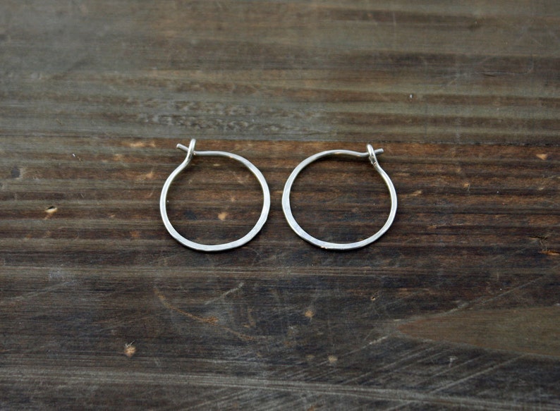 14k Gold Hoops White or Yellow Gold Hoop Earrings Hand Forged Hoop Earrings Fine Jewelry Solid Gold Hoops Large Hoop Earrings image 2