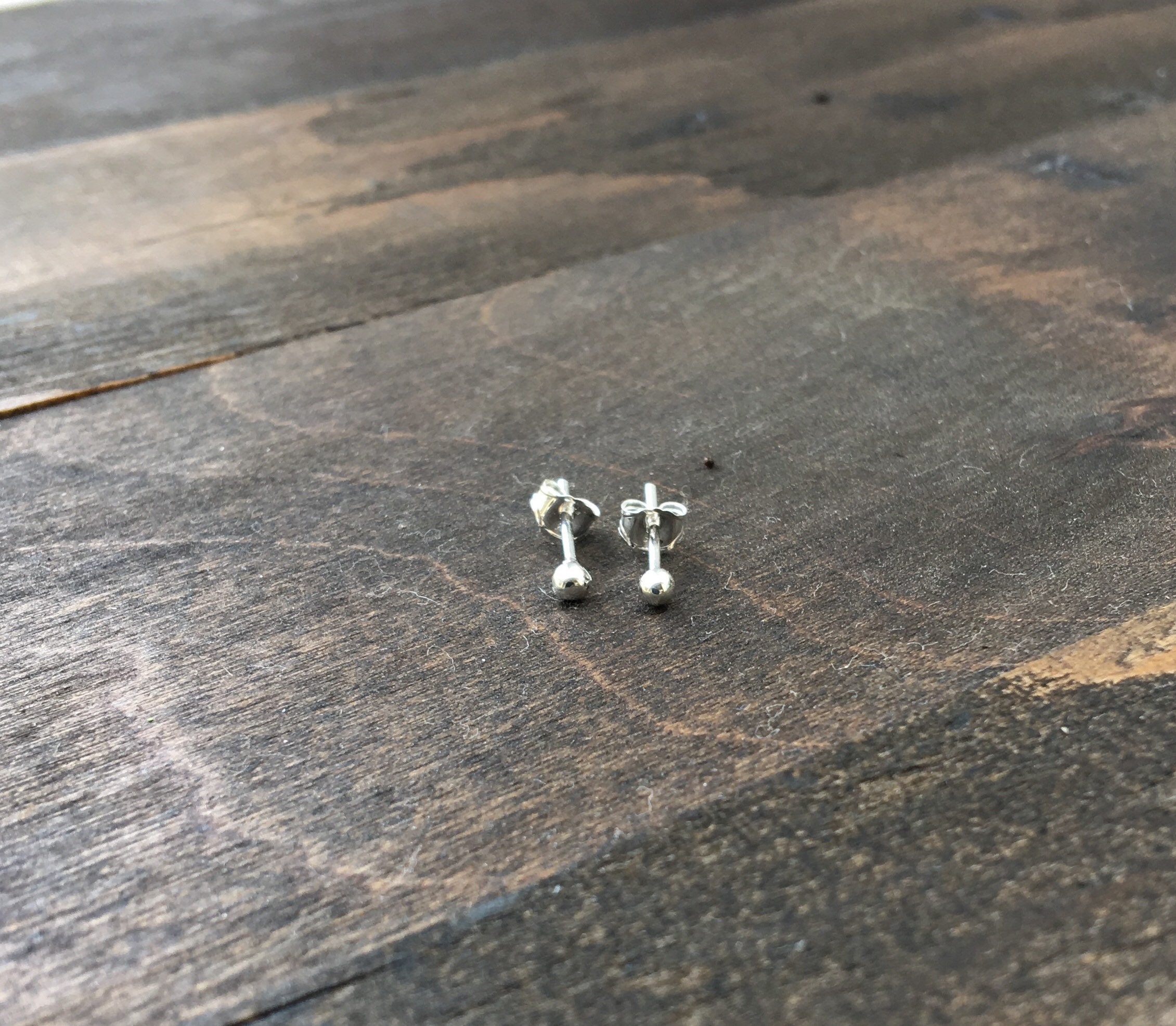 Sterling Silver Studs Tiny Recycled Stirling Silver Studs | Etsy